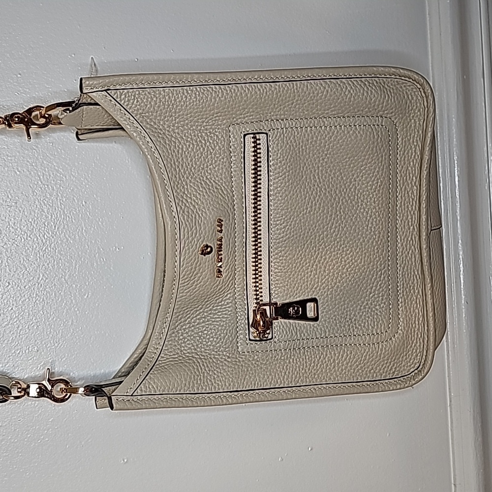 Spartina 449 Crossbody Bag in Daufuskie Island Pebbled Leather in Ivory Cream